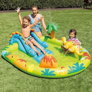 Intex 57166 Little Dino Play Center Pool Inflatable Splash Pool For Kids