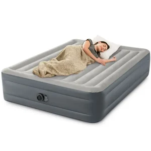 Intex 64125 Dura-Beam Plus Essential Rest 18“ High Raised Queen Inflatable Beds With Internal Pump