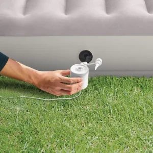 Intex 64177 Mid-Rise Inflatable Twin Air Mattress With Mini Hand-Held USB Pump