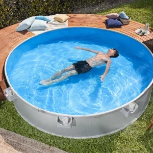 Bestway Stock Tank PoolT 10' x 24" Round Above Ground Steel Wall Pool With Movable Cup Holders