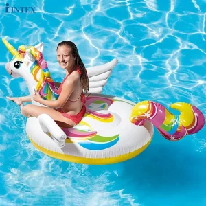 Intex 57561 Inflatable Unicorn Water Pool Ride On Pool Float