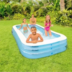 Intex 58484 Swim Center Large Inflatable Rectangular Pool Family Pool