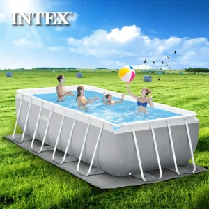 Intex 26792 Picina 16ftx8ftx42in Steel Frame Rectangular Pool Set Backyard Garden Swimming Pool