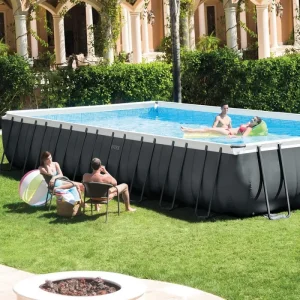 Piscina Intex 26374 Largest AGP 32ft Rectangular Steel Frame Pools With Sand Filter Pump