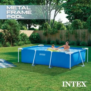 Intex 28271 2.6m Rectangular Steel Frame Pool For Family 260x160x65cm