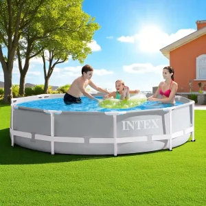 Intex 26700 Prism Frame 10’x30“ Above Ground Pools For Family Grey
