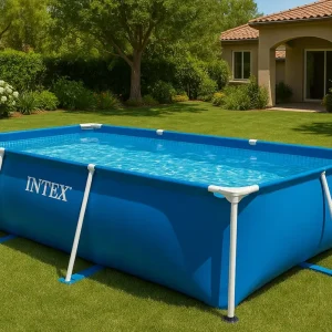 Intex 28272 Rectangular Frame Pool Multi-use Steel Frame Swimming Pool 300x200x75cm
